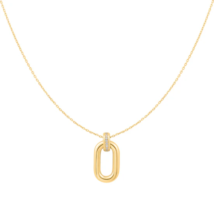 ANIA HAIE Gold Oval Hoop Pendant Necklace