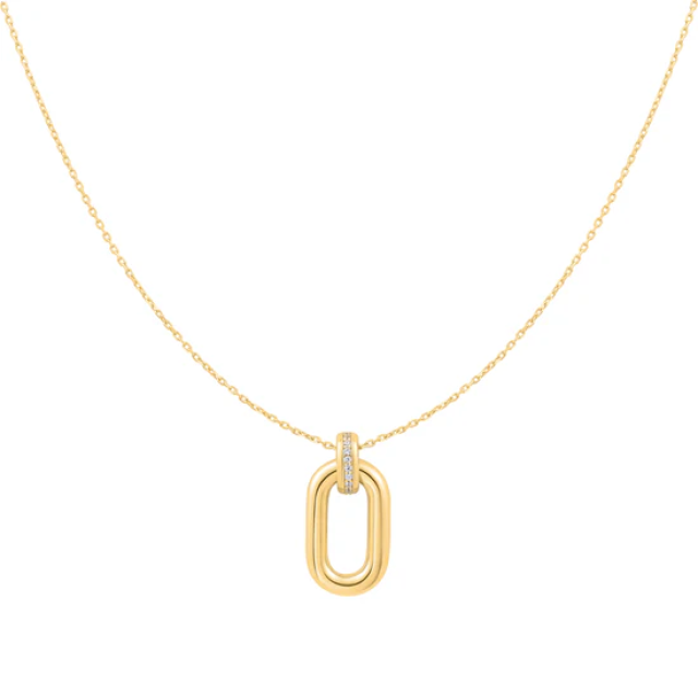 ANIA HAIE Gold Oval Hoop Pendant Necklace
