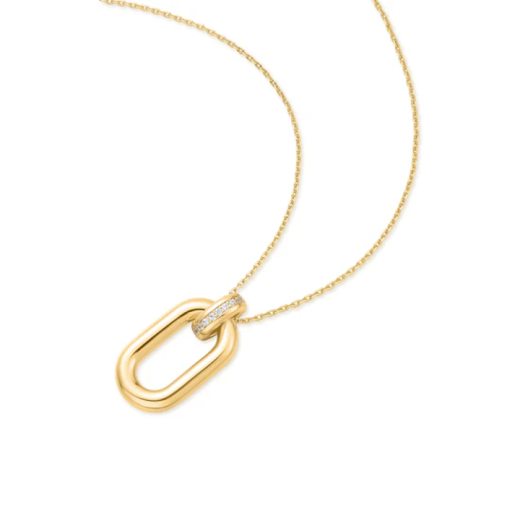 ANIA HAIE Gold Oval Hoop Pendant Necklace