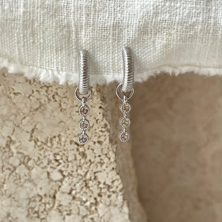 24KAE Earrings with Colored Stones 