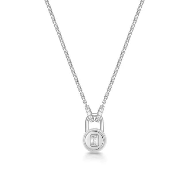 ANIA HAIE Silver Linked Locket Dangle Necklace