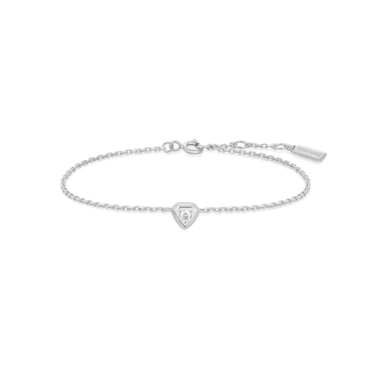 ANIA HAIE Silver Sparkling Tiny Shield Bracelet