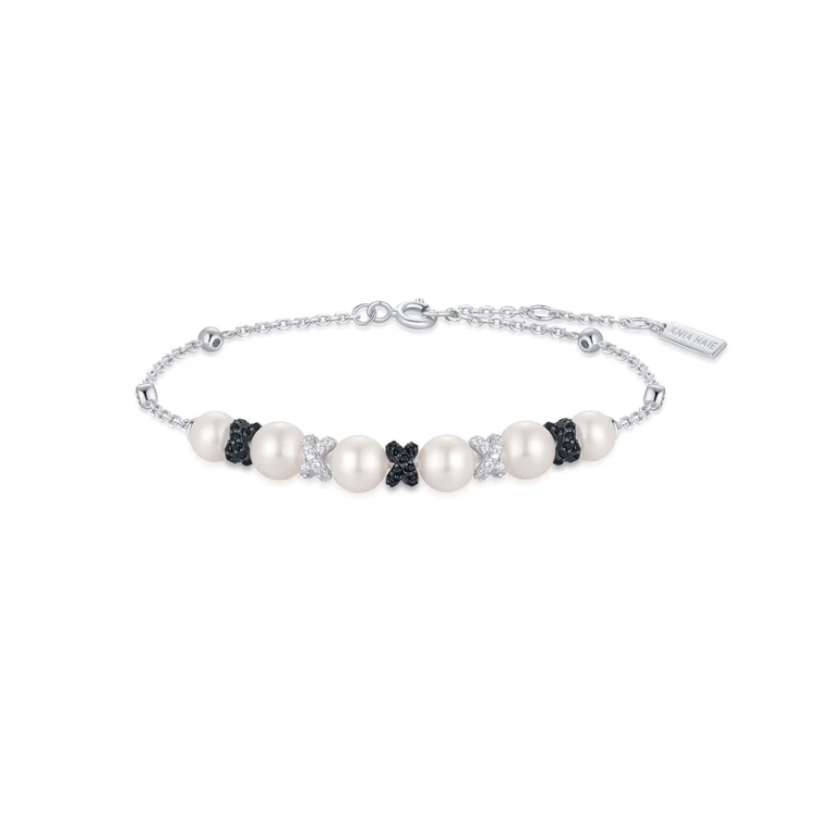 ANIA HAIE Two-Tone Sparkling Braided Shell Pearl Bracelet