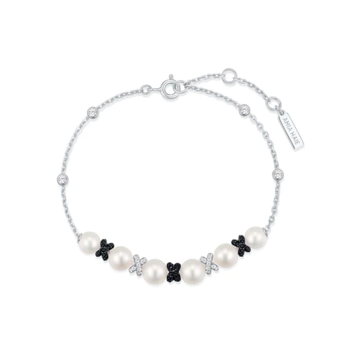 ANIA HAIE Two-Tone Sparkling Braided Shell Pearl Bracelet