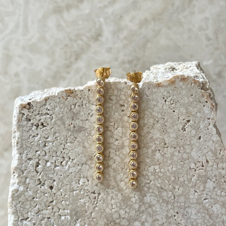 24KAE Earrings with Colored Stones