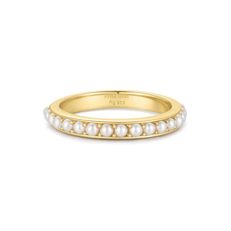 ANIA HAIE Gold Shell Pearl Beaded Ring