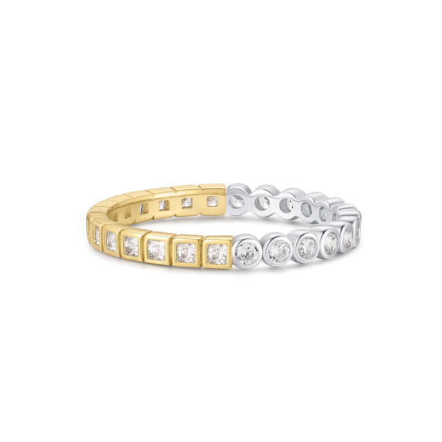 ANIA HAIE Two-Tone Square and Circle Bezel Ring