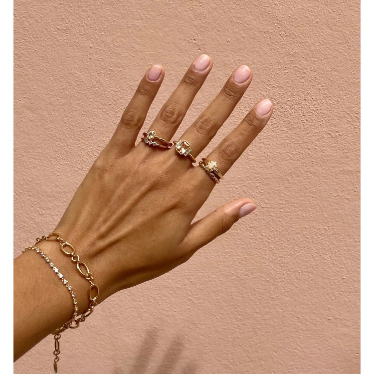 24KAE Ring with Colored Stones