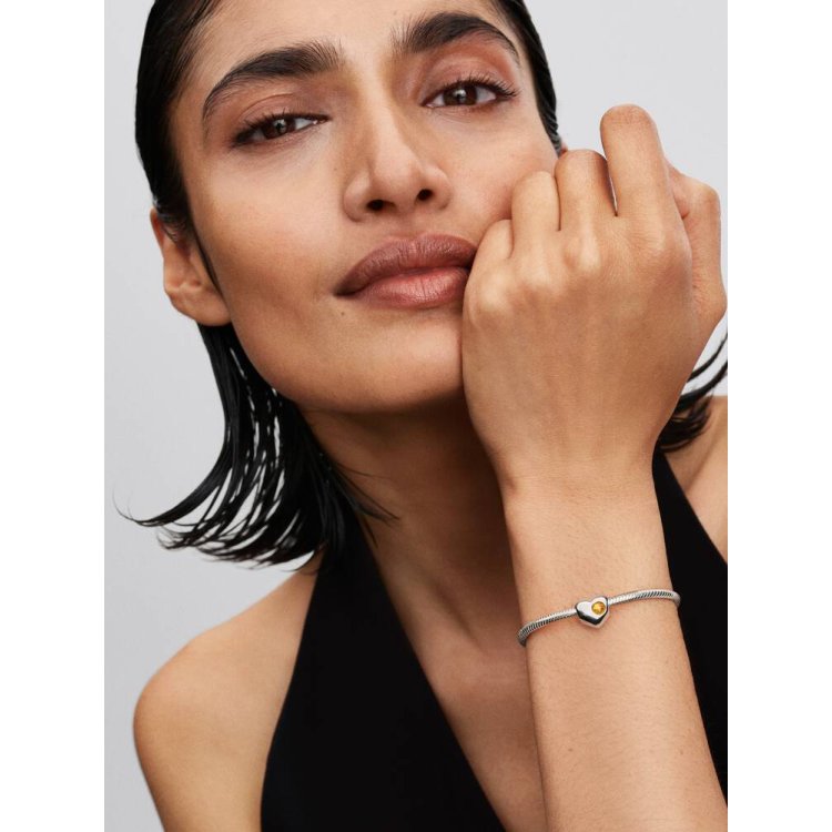 PANDORA MOMENTS Σύμβολο σε Σχήμα Καρδιάς με Μελί Πέτρα και Δυνατότητα Χάραξης