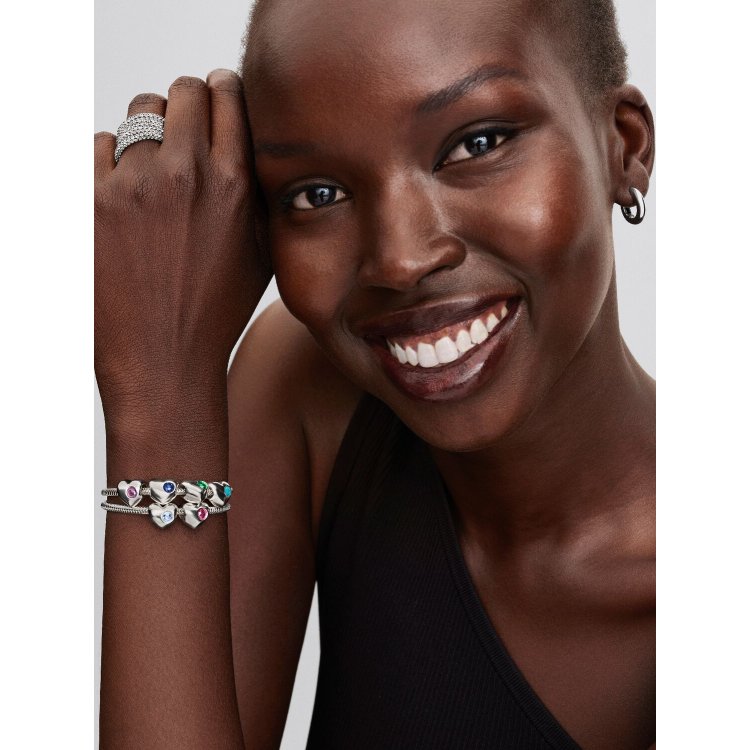 PANDORA ΜΟΜΕΝΤS Σύμβολο σε Σχήμα Καρδιάς με Κόκκινη Πέτρα και Δυνατότητα Χάραξης