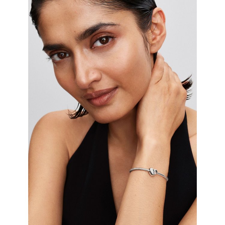 PANDORA MOMENTS Σύμβολο σε Σχήμα Καρδιάς με Διαφανή Πέτρα και Δυνατότητα Χάραξης