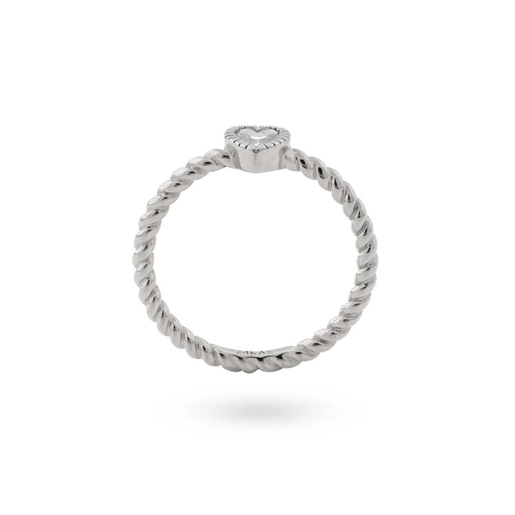 24KAE Ring with Heart Shaped Stone