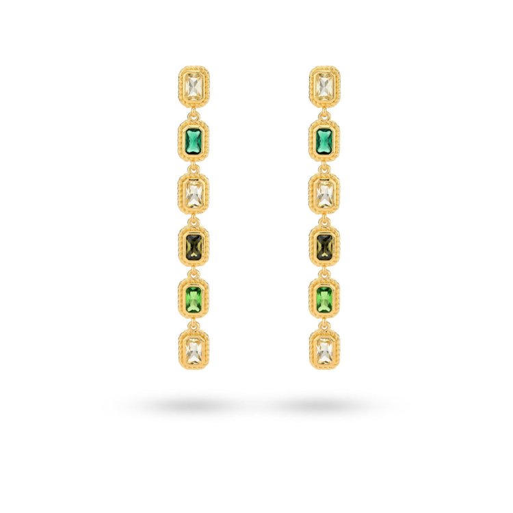 24KAE Earring with Colored Stones