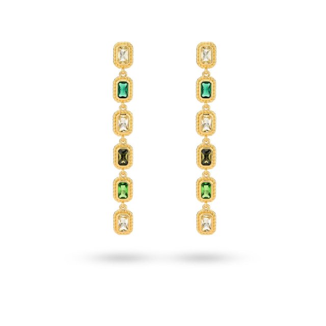24KAE Earring with Colored Stones