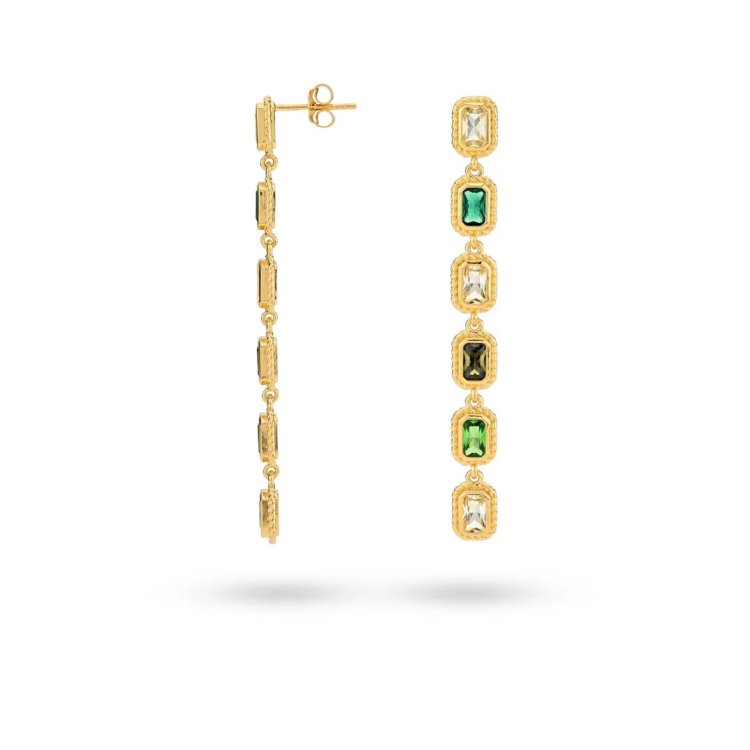 24KAE Earring with Colored Stones