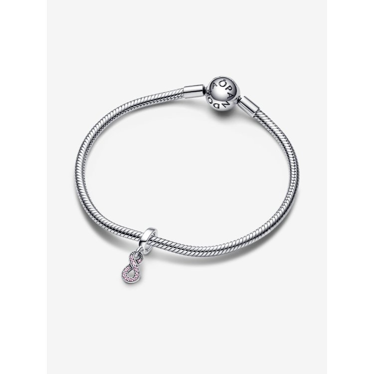 PANDORA MOMENTS Σύμβολο Άπειρο με Ροζ Κρύσταλλα