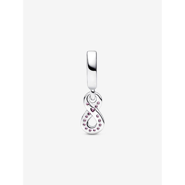 PANDORA MOMENTS Σύμβολο Άπειρο με Ροζ Κρύσταλλα