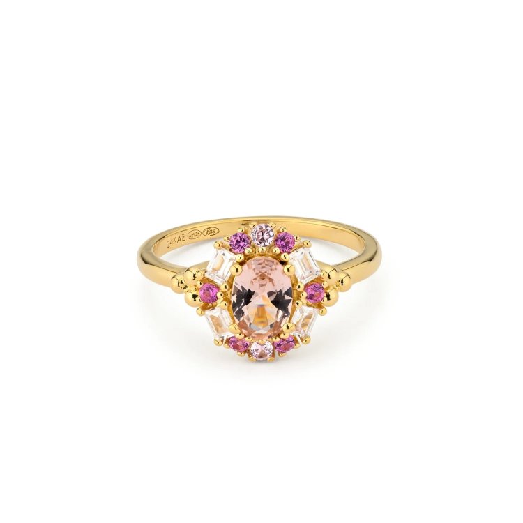 24KAE Ring with Colored Stones