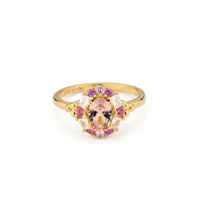 24KAE Ring with Colored Stones