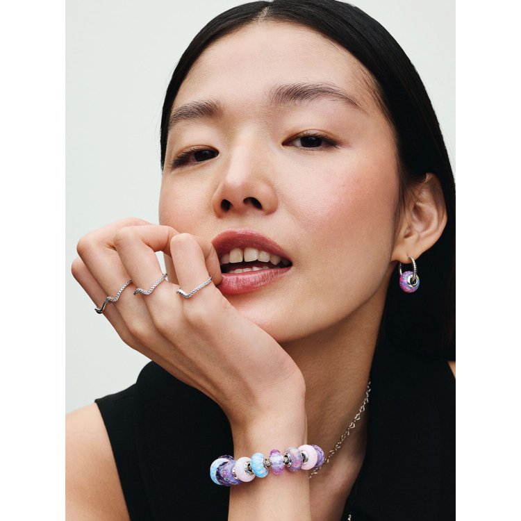 PANDORA ΜΟΜΕΝΤS  Σύμβολο ασ. 925 με Ροζ Εργαστηριακό Οπάλιο