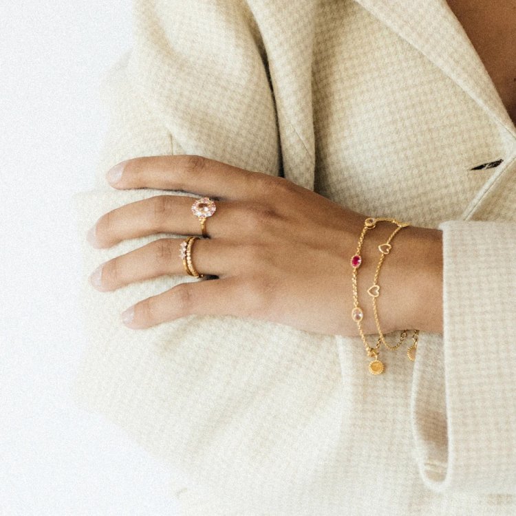 24KAE Ring with Colored Stones