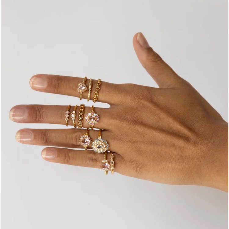 24KAE Ring with Colored Stones