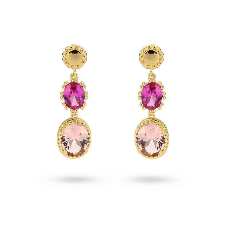 24KAE Earrings with Colored Stones