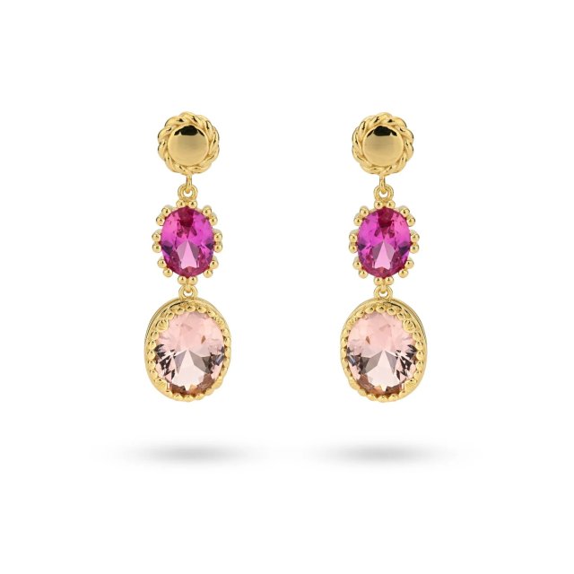 24KAE Earrings with Colored Stones