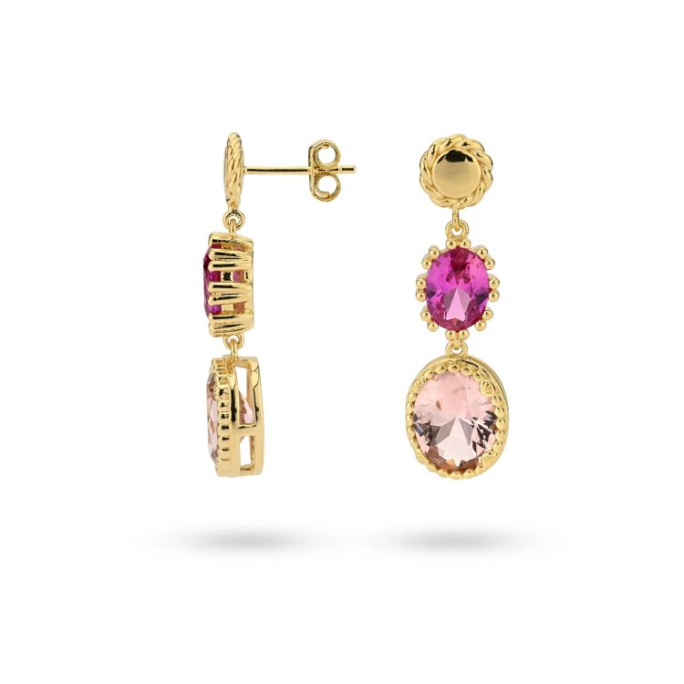 24KAE Earrings with Colored Stones