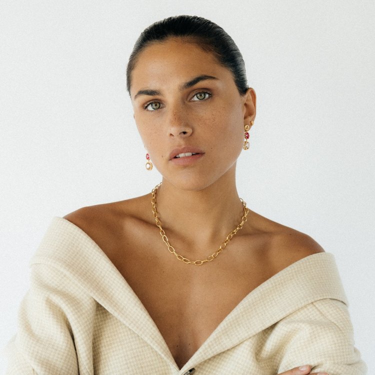 24KAE Earrings with Colored Stones