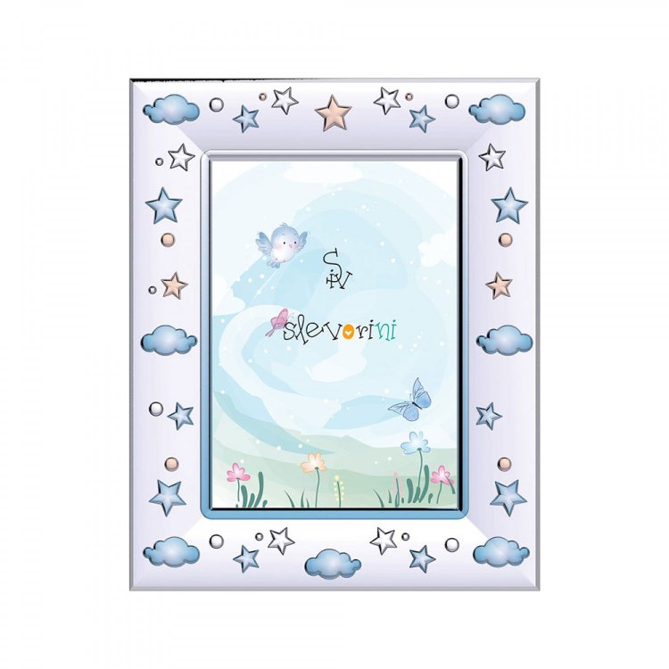 SLEVORI Παιδική Κορνίζα με Σχέδιο Συννεφάκια & Αστέρια