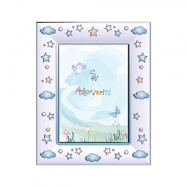 SLEVORI Παιδική Κορνίζα με Σχέδιο Συννεφάκια & Αστέρια