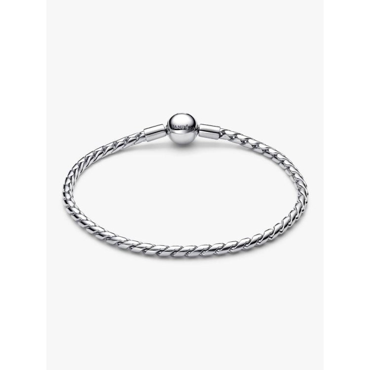 PANDORA MOMENTS Βραχιόλι με Αλυσίδα-Φίδι και Στρογγυλό Κούμπωμα