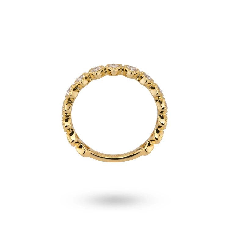 24KAE Ring with Heart Shaped Stones