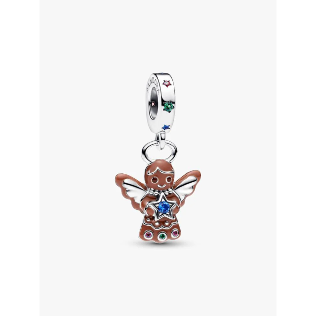 PANDORA MOMENTS Gingerbread Angel Dangle Charm