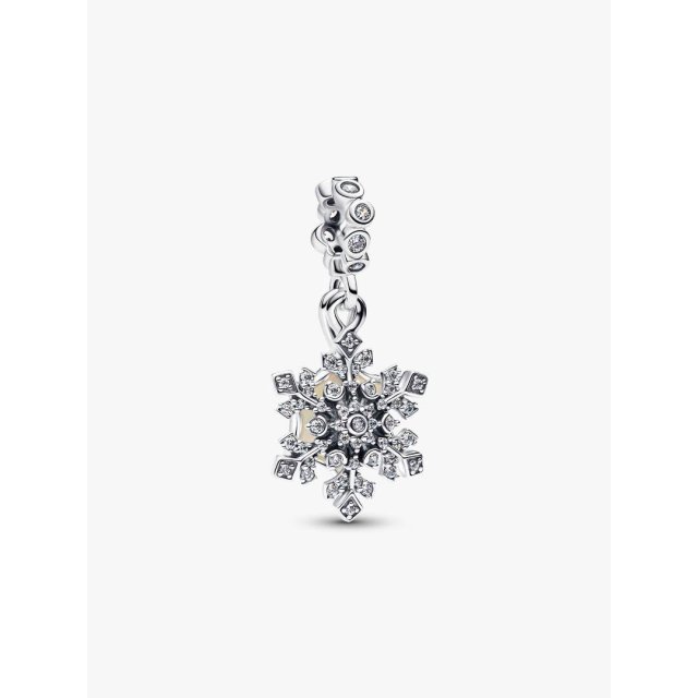PANDORA MOMENTS Opalescent Snowflake Double Dangle Charm