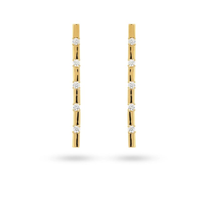 24KAE Earrings with White Stones