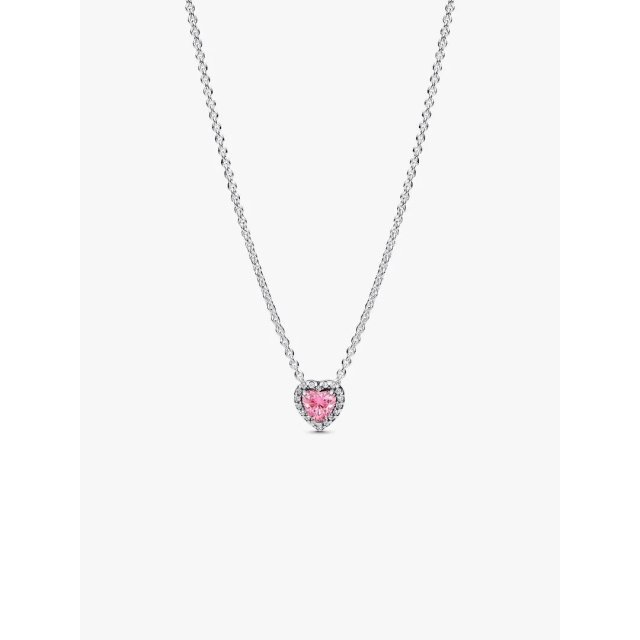 PANDORA TIMELESS Pink Elevated Heart Necklace