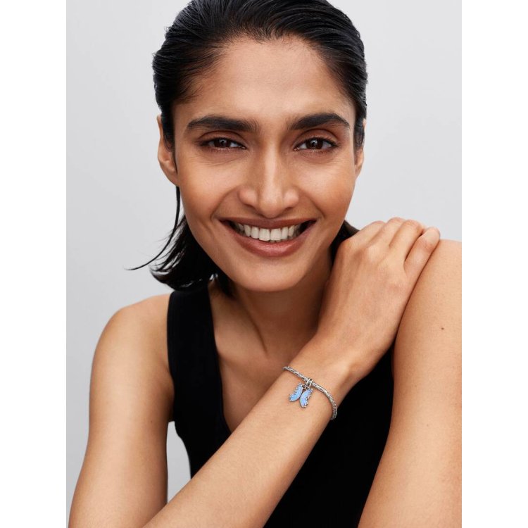 PANDORA ΜΟΜΕΝΤS Βραχιόλι Φίδι με Καρδιά Ασημί