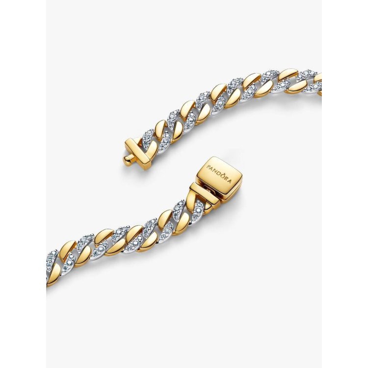 PANDORA TIMELESS Two-Tone Pave Cuban Chain Bracelet