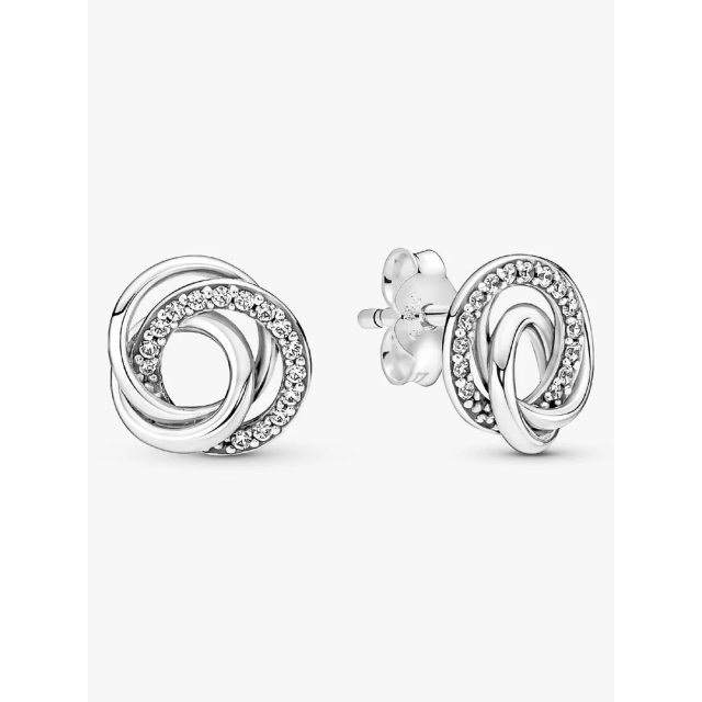 PANDORA MOMENTS Family Always Encircled Stud Earrings