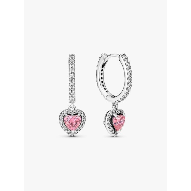 PANDORA ΤΙΜΕLESS Sparkling Halo Heart Hoop Earrings