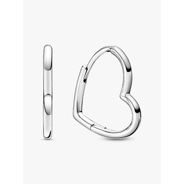 PANDORA ΜΟΜΕΝTS Asymmetrical Heart Hoop Earrings