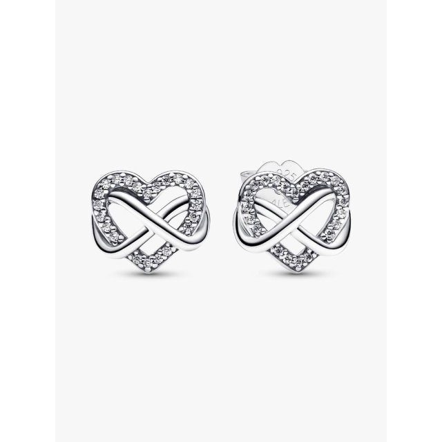 PANDORA ΜΟΜΕΝΤS Sparkling Infinity Heart Stud Earrings