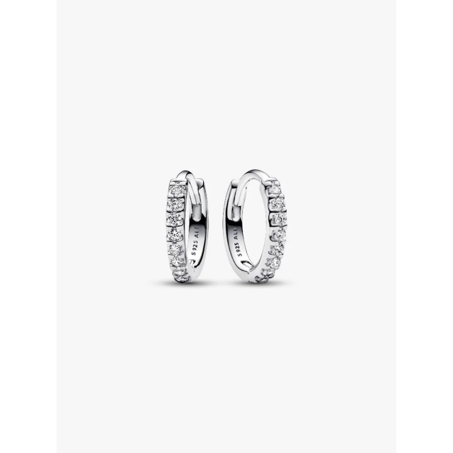PANDORA TIMELESS Sparkling Huggie Hoop Earrings