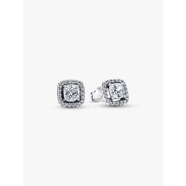 PANDORA ΤΙΜΕLESS Square Halo Stud Earrings
