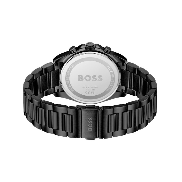 BOSS Strike Black Stainless Steel Bracelet