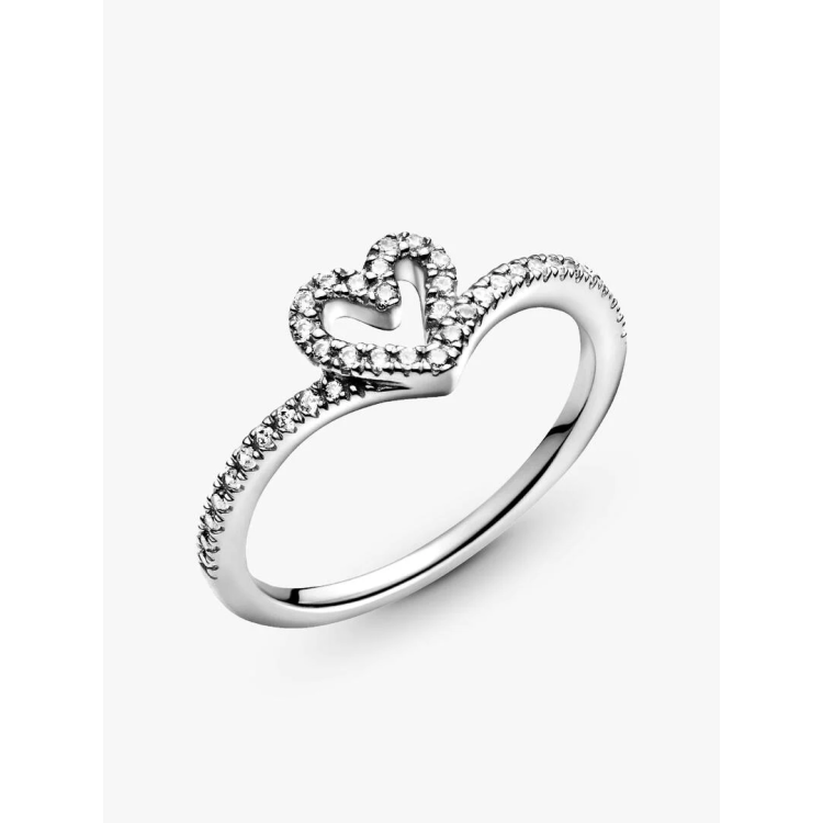 PANDORA ΤΙΜΕLESS Αστραφτερό Δαχτυλίδι V με Καρδιά