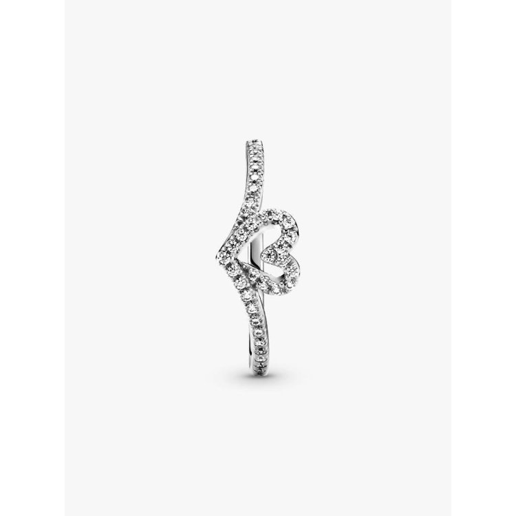 PANDORA ΤΙΜΕLESS Αστραφτερό Δαχτυλίδι V με Καρδιά