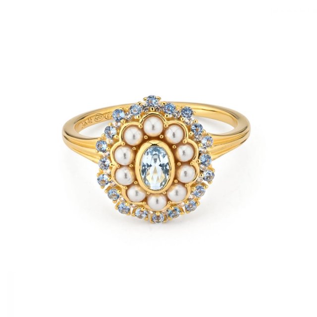 24KAE Ring with Colored Stones 